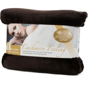 Gözze PREMIUM CASHMERE-Feeling Mikrofaserdecke, 180 x 220 cm Farbe: schoko - Bild-Darstellung des Produktes 1