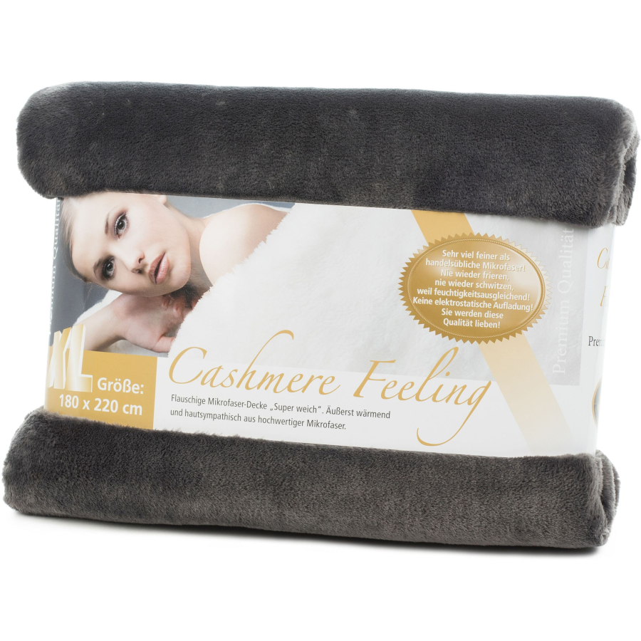 Gozze Premium Cashmere Feeling Mikrofaserdecke 180 X 220 Cm Farbe Anthrazit Online Kaufen Hygi De