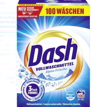 Dash Vollwaschmittel Alpen Frische, Mikroplastikfrei 1 Packung = 5 kg, 100 Waschladungen - Bild-Darstellung des Produktes 1