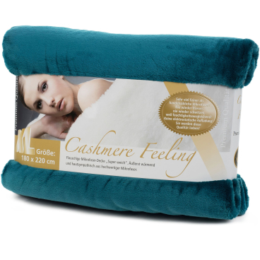 Gözze PREMIUM CASHMERE-Feeling Mikrofaserdecke, 180 x 220 cm Farbe: petrol - Bild-Darstellung des Produktes 1