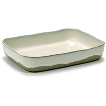 Serax Merci Ofenschale aus Steingut, individuelle Glasur, natural/beige, 30.1×22.3×5.5 cm gebrochenes weiss - Bild-Darstellung des Produktes 1