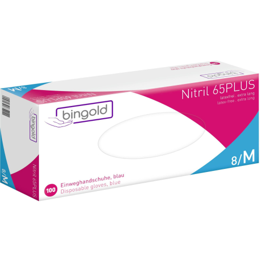 BINGOLD Nitril 65PLUS Einmalhandschuhe, blau