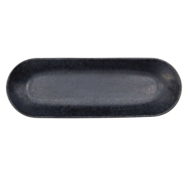 House Doctor Pion Servierschale, Steinzeug, 35 x 11,5 x 4,5 cm — spülmaschinen- & mikrowellengeeignet, Effektglasur, schwarz/braun 35x11,5x4,5 cm - Bild-Darstellung des Produktes 1