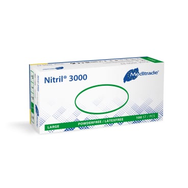 Meditrade Nitril®  3000 Untersuchungshandschuh 1 Karton = 10 Packungen à 100 Stück, Größe L - Bild-Darstellung des Produktes 1