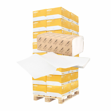 Satino HiCycle Handtuchpapier, V-Falz, 2-lagig, weiß, PT3 1 Palette = 32 Kartons à 20 Packungen à 160 Blatt - Bild-Darstellung des Produktes 1