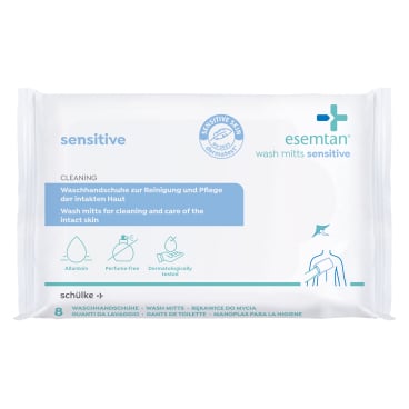 Schülke esemtan® wash mitts sensitive Waschhandschuh, ohne Wasser 1 Packung = 8 Stück - Bild-Darstellung des Produktes 1