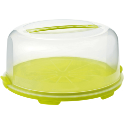 Rotho Kunststoff AG Rotho FRESH Tortenglocke, hoch, Kuchenglocke ideal zum sicheren Transport geeignet, Farbe: transparent / grün 1722605070