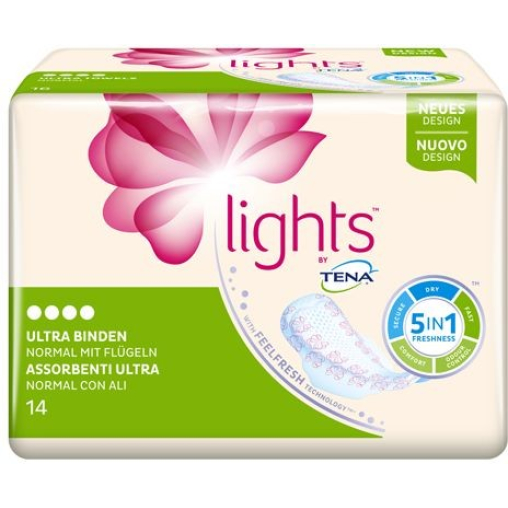 LIGHTS by TENA Ultra Binden Normal mit Flügeln