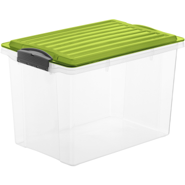 Rotho COMPACT Stapelbox, 19 Liter Farbe: transparent / grün - Bild-Darstellung des Produktes 1