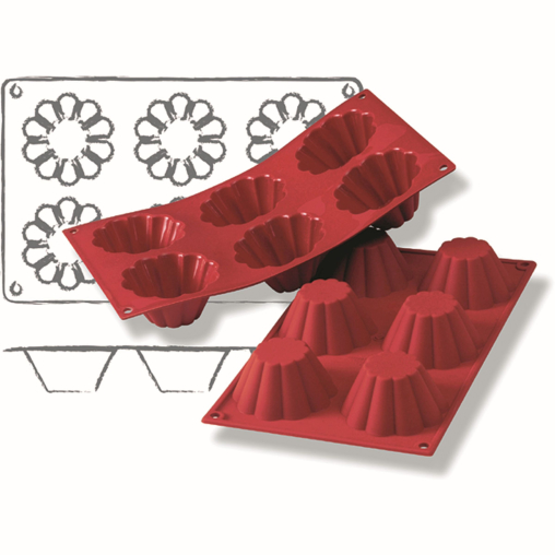 SCHNEIDER Silikon-Backform, Broiche, rot