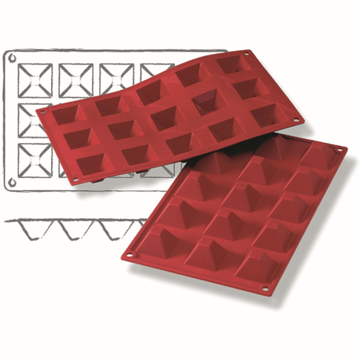 SCHNEIDER Silikon-Backform, Pyramide, rot