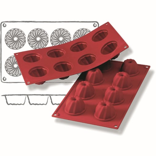 SCHNEIDER Silikon-Backform, Mini-Gugelhupf, rot