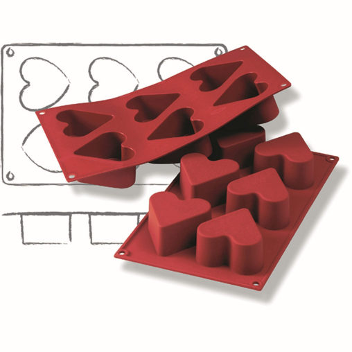 SCHNEIDER Silikon-Backform, Herz, rot