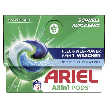 Ariel All in 1 PODS Universal+ Universalwaschmittel 1 Karton = 15 Stück à 21,5 g - Bild-Darstellung des Produktes 1