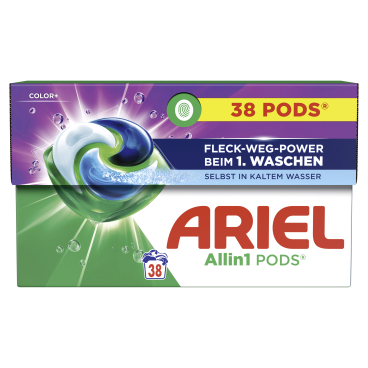 Ariel All in 1 PODS Color+ Colorwaschmittel 1 Karton = 38 Stück à 20,9 g - Bild-Darstellung des Produktes 1