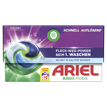 Ariel All in 1 PODS Color+ Colorwaschmittel 1 Karton = 19 Stück à 20,9 g - Bild-Darstellung des Produktes 1