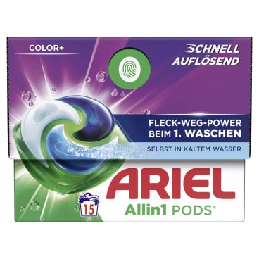 Ariel All in 1 PODS Color+ Colorwaschmittel 1 Karton = 15 Stück à 20,9 g - Bild-Darstellung des Produktes 1