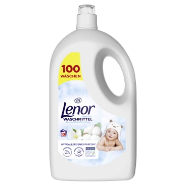 Lenor Sensitiv Flüssigwaschmittel Baumwollblüte & Tiaré-Blume 4,5 Liter - Flasche, für ca. 100 Waschladungen - Bild-Darstellung des Produktes 1