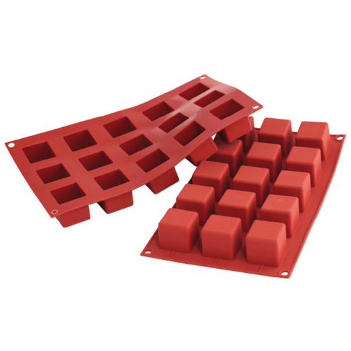 SCHNEIDER Silikon-Backform, Kubus, rot