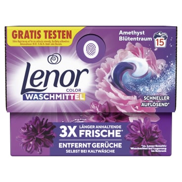 Lenor All in 1 PODS Colorwaschmittel Amethyst Blütentraum 1 Karton = 15 Stück à 20,7 g - Bild-Darstellung des Produktes 1