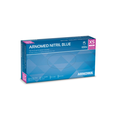 ARNOMED Nitril Blue Einmalhandschuhe, puderfrei, blau 1 Packung = 100 Stück, Größe XS - Bild-Darstellung des Produktes 1
