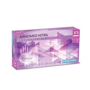 ARNOMED Nitril Lavender Violet Einmalhandschuhe, puderfrei, lila 1 Packung = 100 Stück, Größe XS - Bild-Darstellung des Produktes 1