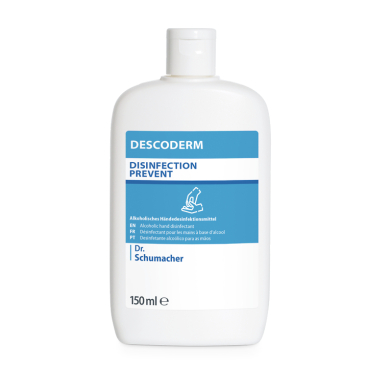 Dr. Schumacher DESCODERM Händedesinfektion, PREVENT 150 ml - Kittelflasche - Bild-Darstellung des Produktes 1