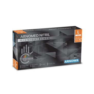 ARNOMED Nitril Midnight Black Einmalhandschuh, puderfrei, schwarz 1 Packung = 100 Stück, Größe L - Bild-Darstellung des Produktes 1
