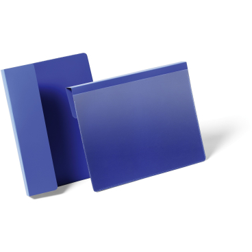 DURABLE Kennzeichnungstasche mit Falz, blau 1 Packung = 50 Stück, A5 quer - Bild-Darstellung des Produktes 1