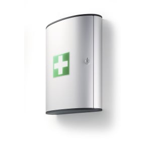 DURABLE FIRST AID BOX L Verbandskasten, mit Schloss – Maße: 302 x 400 x 118 mm, metallic silber