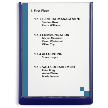 DURABLE CLICK SIGN A4 Türschild, 210 x 297 mm Farbe: blau - Bild-Darstellung des Produktes 1