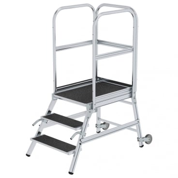 MUNK Podestleiter mit Rollen und Griff R13 Korund 3 Stufen 1 Stück - Bild-Darstellung des Produktes 1