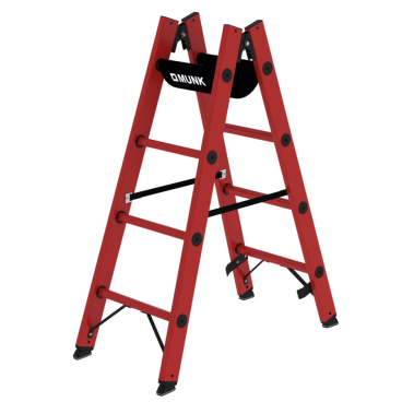 MUNK Vollkunststoff Stehleiter beidseitig begehbar 2x4 Sprossen 1 Stück - Bild-Darstellung des Produktes 1