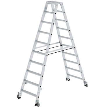 MUNK Stehleiter beidseitig begehbar mit Rollen 2x10 Stufen 1 Stück - Bild-Darstellung des Produktes 1