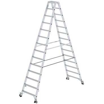 MUNK Stehleiter beidseitig begehbar mit Rollen 2x14 Stufen 1 Stück - Bild-Darstellung des Produktes 1