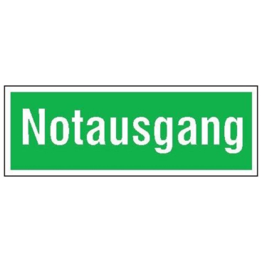 Wolk Sicherheitsschild Alu Notausgang 400 x 140 Wolk Sicherheitsschild Alu Notausgang 400 x 140 - Bild-Darstellung des Produktes 1