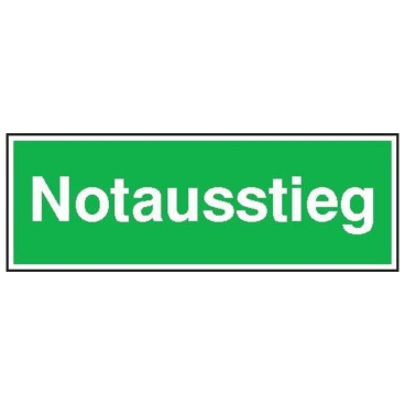 Wolk Sicherheitsschild Fol Notausstieg 300 x 105 Wolk Sicherheitsschild Fol Notausstieg 300 x 105 - Bild-Darstellung des Produktes 1