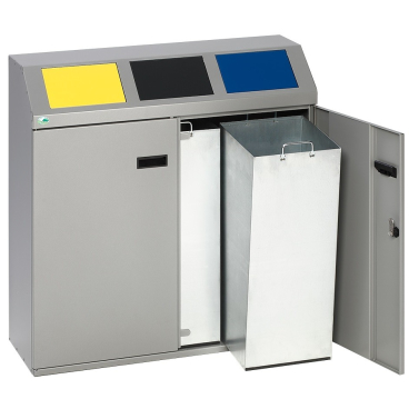 VAR Wertstoffsammelstation, silber Volumen: 150 l, 3-fach - Bild-Darstellung des Produktes 1