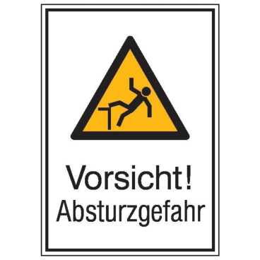 Wolk Warnschild Alu gepr Absturzgefahr 262 x 371 Wolk Warnschild Alu gepr Absturzgefahr 262 x 371 - Bild-Darstellung des Produktes 1