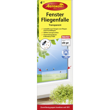 Aeroxon® Fenster-Fliegenfallen, transparent 1 Packung = 4 Stück - Bild-Darstellung des Produktes 1