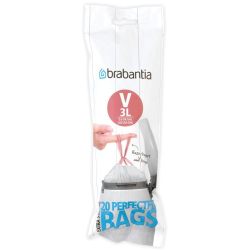 Brabantia International B.V. Brabantia (V) Müllbeutel, 3 Liter, Prakitscher Abfallbeutel aus Qualitätskunststoff, 1 Rolle à 20 Stück 11 65 82