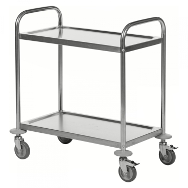 Kongamek Edelstahl- Tischwagen rostfrei mit 2 Böden 685x380mm ohne Umrandung und Bremse 1 Stück - Bild-Darstellung des Produktes 1