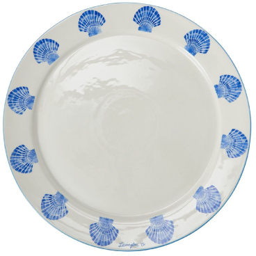 Lexington Shell Servierteller, blau – Steingut mit geprägtem Muscheldesign und seidenmattem Finish Ø 40 cm - Bild-Darstellung des Produktes 1
