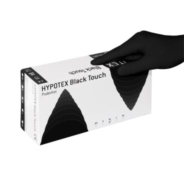 HYPOTEX Latex Handschuhe, Black Touch 100 Stück, Größe: M - Bild-Darstellung des Produktes 1