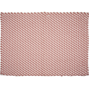 pad POOL Fußmatte Indoor/Outdoor, handgeflochten, wetterfest und schimmelresistent, waschbar im Schonwaschgang (30 °C). pink-white - Bild-Darstellung des Produktes 1