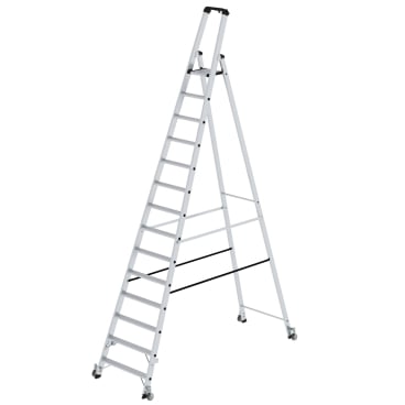 MUNK Stehleiter einseitig begehbar mit Rollen 14 Stufen 1 Stück - Bild-Darstellung des Produktes 1