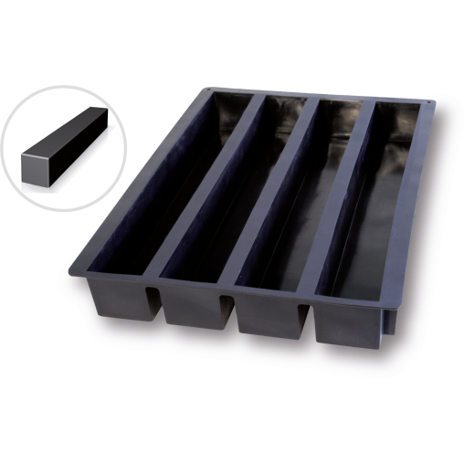 SCHNEIDER Silikon-Backform, Rinne, schwarz