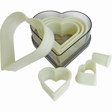 SCHNEIDER Ausstechersatz aus Nylon, Herz 7-teiliges Set, glatt - Bild-Darstellung des Produktes 1