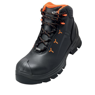 uvex 2 MACSOLE Stiefel S3 – robuster Sicherheitsstiefel mit MACSOLE-Sohle. schwarz, orange - Bild-Darstellung des Produktes 1