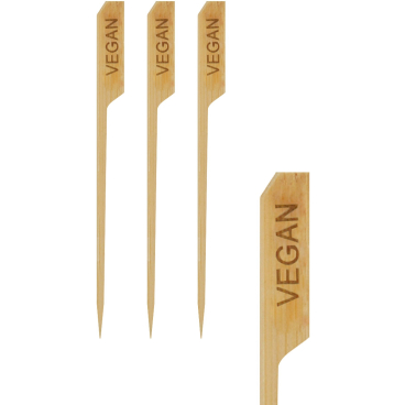 Papstar Fingerfood-Spieße, mit Aufdruck "VEGAN" 1 Karton = 6 x 250 Stück, Länge: 12 cm - Bild-Darstellung des Produktes 1